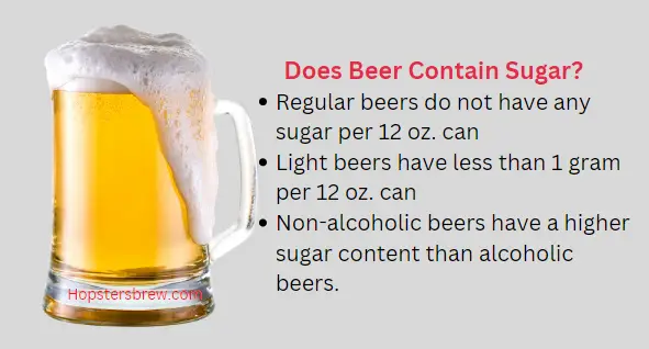 Amount of Sugar in beer
