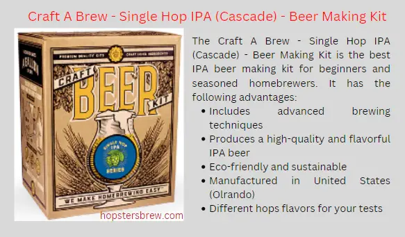 Craft A Brew - Single Hop IPA (Cascade) - Beer Making Kit- Best IPA beer-making kit