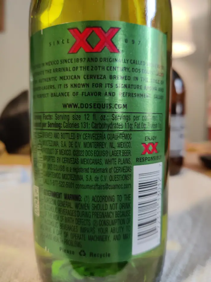 Does Dos Equis 12 Oz serving really contain 131 calories?