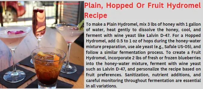Plain, Hopped or Fruit-infused Hydromel Recipe